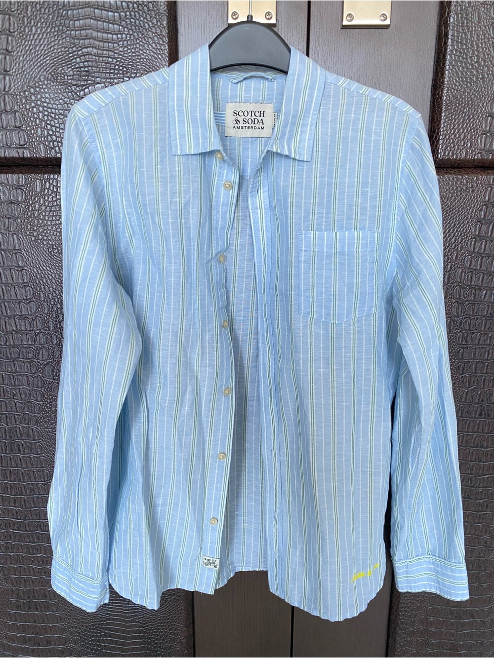 Scotch & Soda Light Blue Striped Cotton Button-Down Shirt
